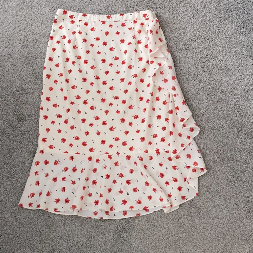 Floral print midi skirt
